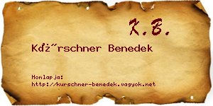 Kürschner Benedek névjegykártya